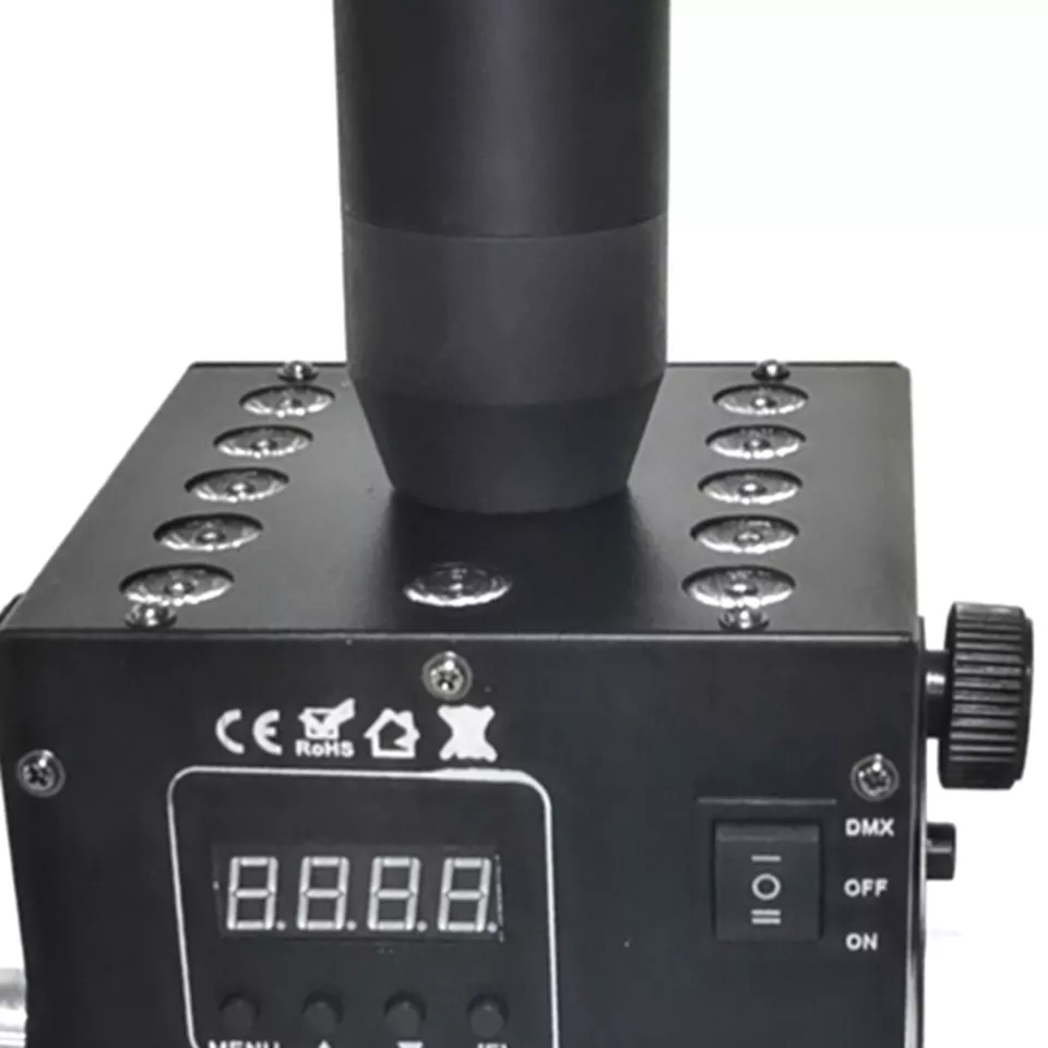 Paquete de 2 máquinas de humo a chorro LED CO2 y manguera de 6 m cañón de CO2 DMX Blaster DJ disco escenario Foto 4 de 4