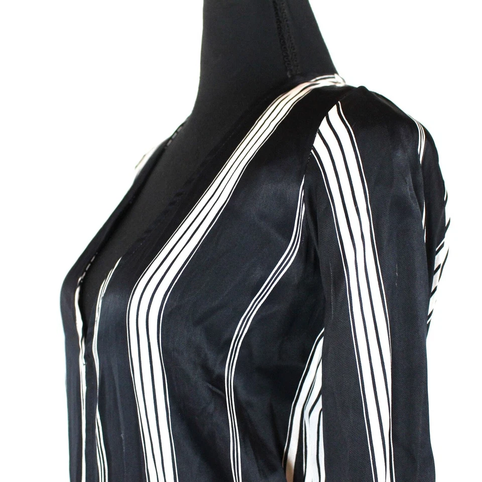 Faithfull The Brand Negro Blanco Rayas Joya Mameluco XS Manga Corta Largo Mono Foto 3 de 4