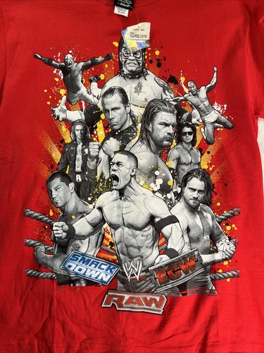 WWE Youth XL Shirt Red Smack Down Raw ECW Cena - Picture 12 of 12