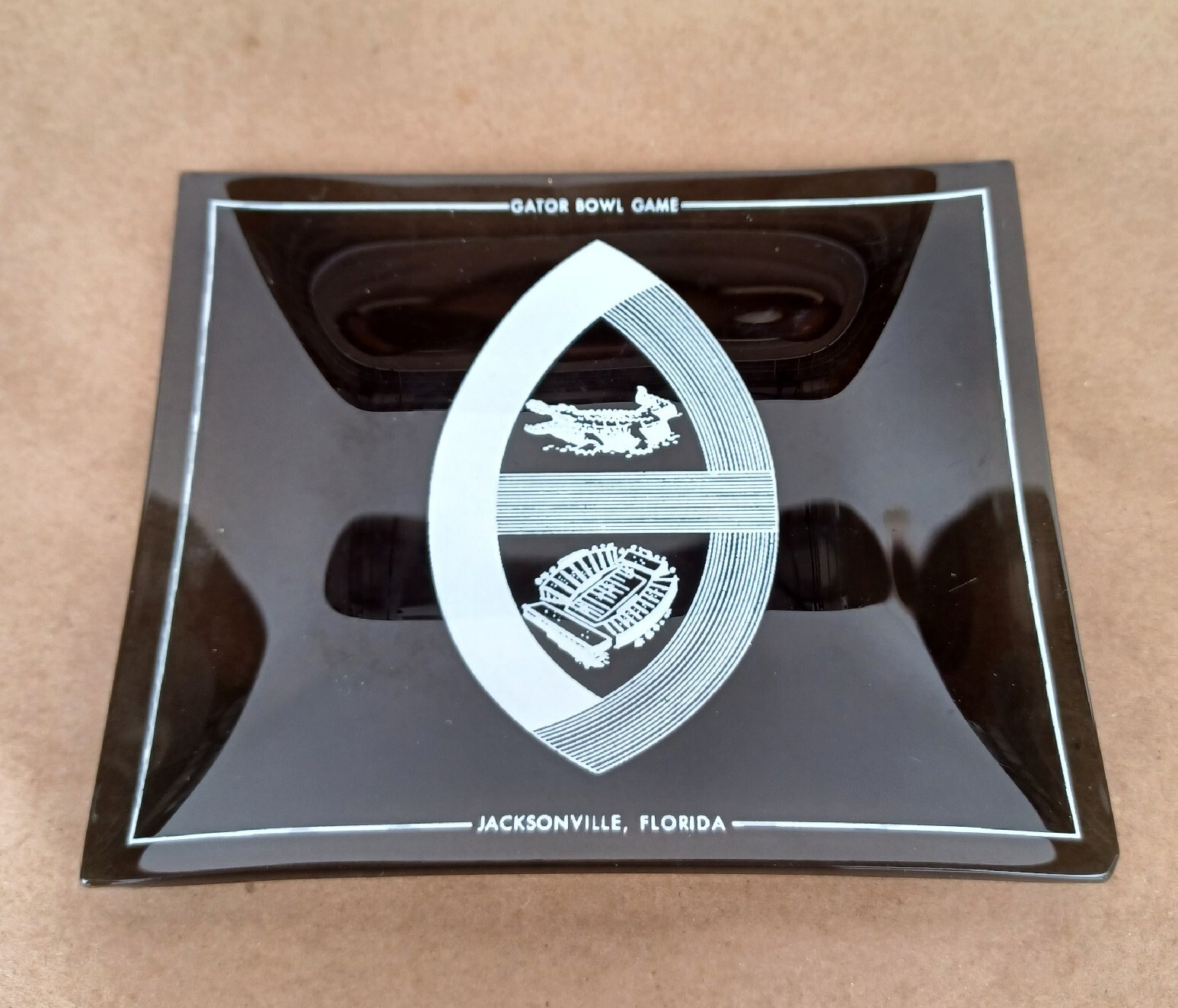 Rare Vintage Gator Bowl Game Jacksonville Florida Glass Ashtray eBay