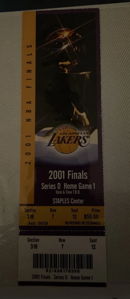ENTRADAS DE LOS ANGELES LAKERS PLAYOFFS (SERIE 2001) - KOBE BRYANT Foto 2 de 4
