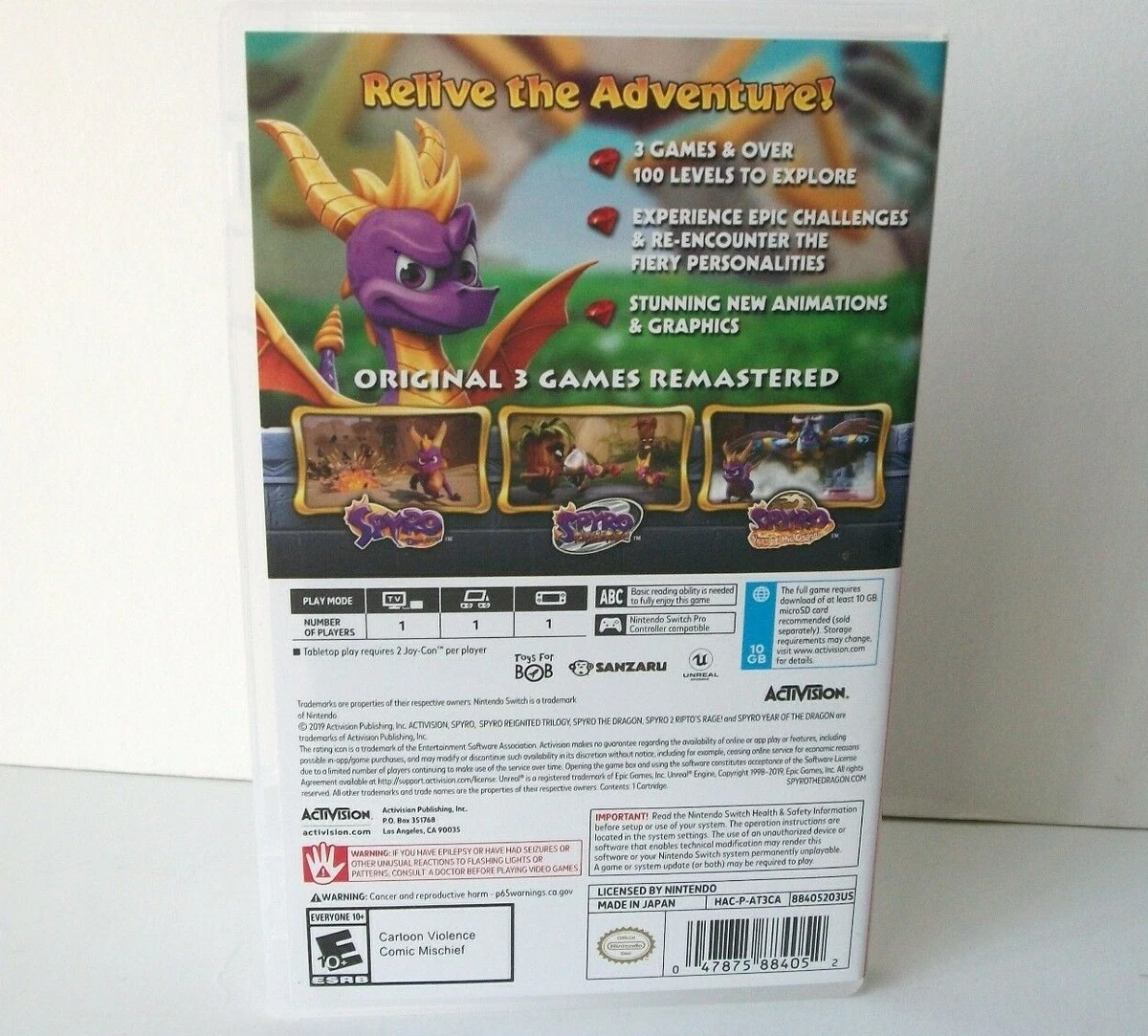 Spyro nintendo switch case 2025
