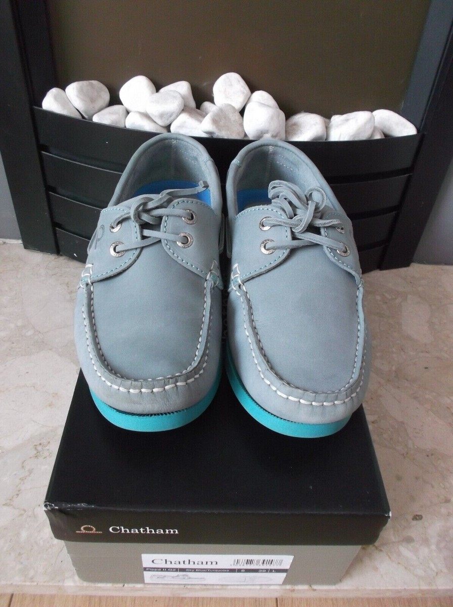 Chatham Pippa II G2 Ladies Sky Blue/Turquoise Leather Deck Shoes