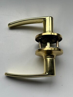 Shield Security Passage Lockset Straight Lever Polished Brass Finish #913814 NEW
