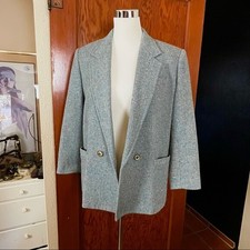 Vintage Liz Wear Wool Blend Tweed Blazer Jacket
