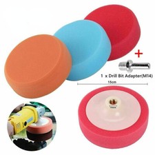 3pc 150mm Car Polishing Heads Mop Pads Sponge Soft Foam Buffing With M14 Adapter