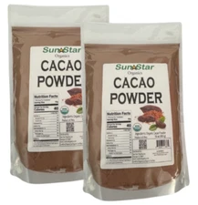 Organic Peruvian Cacao Powder - 1 lb (2 PACK) - Pure & Delicious