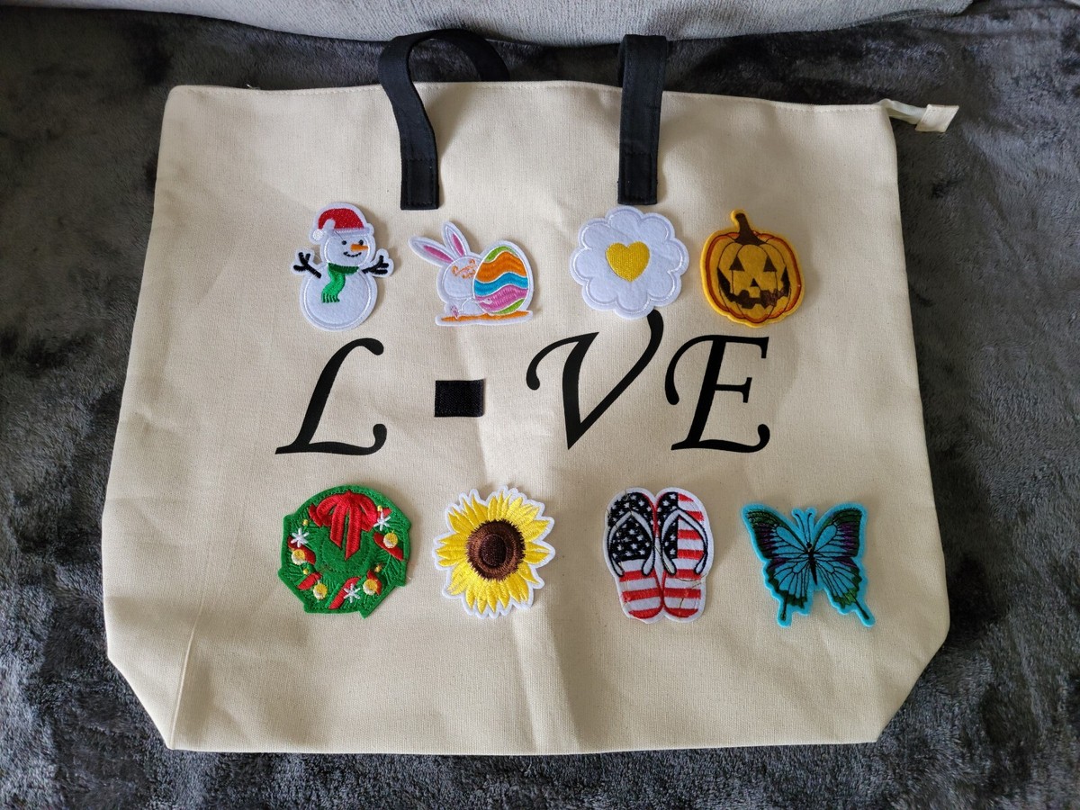 Tote bag with interchangeable patches | eBay