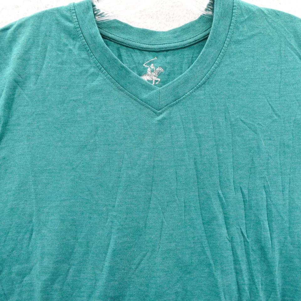 Beverly Hills Polo Club Sweater Medium Mens Green Vneck Short Sleeve Preppy Top - Image 3 of 4