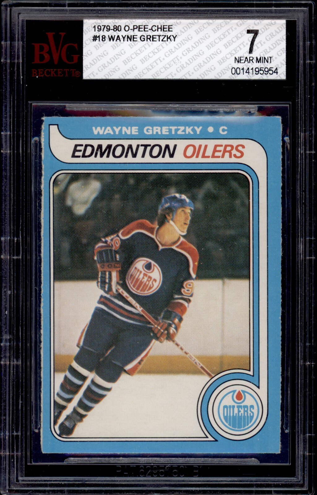 1979 80 OPC #18 WAYNE GRETZKY ROOKIE CARD BGS BVG 7 NEAR MINT