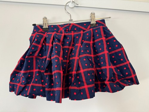 Tommy Hilfiger Printed Pleated Short A-Line Mini Skirt Kids Girls 4T Blue Red