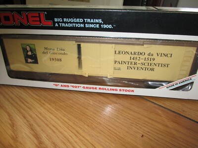 Lionel O GAUGE LEONARDO DE VINCI REEFER CAR #6-19508~NEW in BOX
