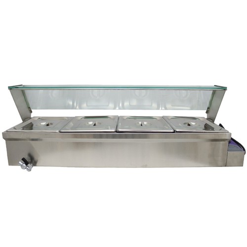 4 Sartenes Calentador de Alimentos Eléctrico Tamaño 1/2 Mesa Buffet Encimera 6" Sartén Más Profunda 1500w - Imagen 6 de 20