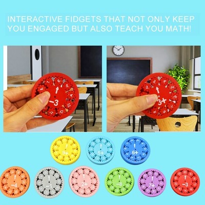 Math Fidget Spinner, Fact Spinners, Addition & Subtraction (9 Colors Per Pack)