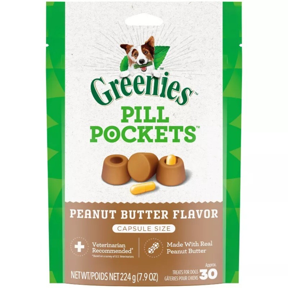 Chewy Dog Pill Pockets Peanut Butter Capsule Size Dog Treats