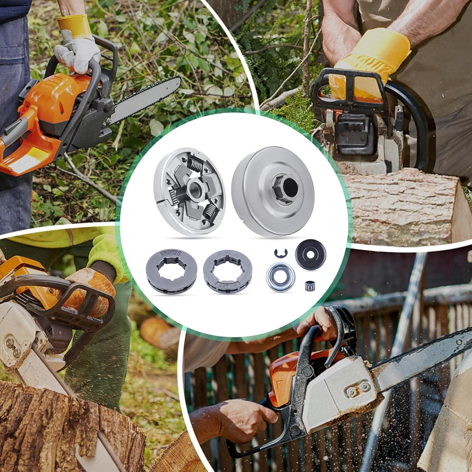 Clutch Drum Sprocket Kit for Stihl MS240 Chainsaw with Needle Bearing Washer