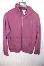 Women's Reebok RED Full Zip Fleece Hoodie SIZE X Large logo