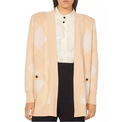 NEW NWT Sandro Glenda Cardigan Sweater In Ecru SIZE 0/XS MSRP $445