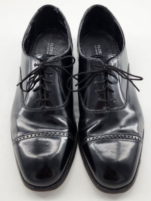 Florsheim Black Leather Cap Toe Oxford Shoe Lace Closure  display picture 2