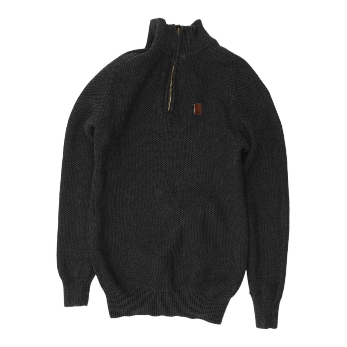Diesel Mens Dark Grey Cotton Knit Half Zip Sweater