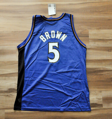 Kwame Brown Washington Wizards Champion Jersey Blue NBA Men 44 L
