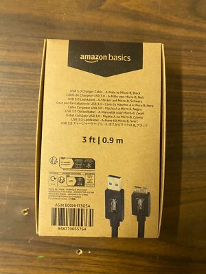 AmazonBasics USB 3.0 Cable 3 Feet (0.9 Meters) - Black Brand New