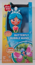 Play Day Butterfly Wand w/Lights  Sounds Includes Bubble Solution New Cute 