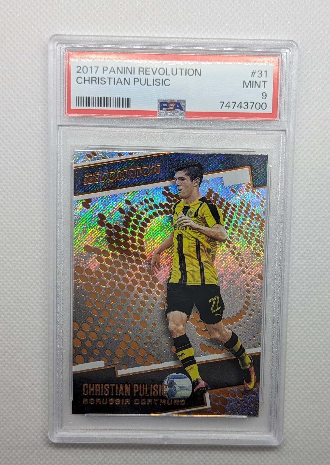 Christian Pulisic 2017 Panini Revolution 31 PSA 9 Mint Milan Borussia Dortmund