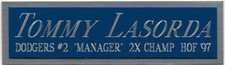TOMMY LASORDA DODGERS NAMEPLATE FOR AUTOGRAPHED Signed BASEBALL-PHOTO-BOOK-BAT