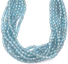 200 Fine Czech Lt Teal Luster Round Faceted fire Polished Glass beads-3mm