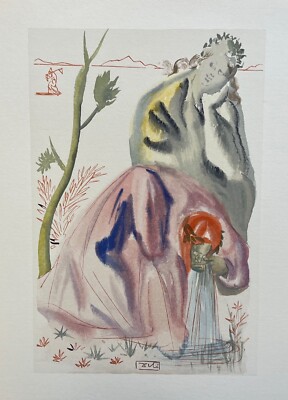 Salvador Dali 1960 Plate Signed DIVINE COMEDY PURGATORY 21 Color