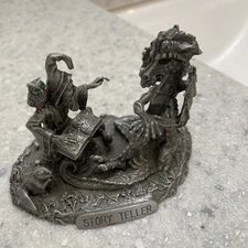 Vintage Radcliffe Pewter 2001 - Story Teller  - Wizard, Owl, and Dragon chipmunk