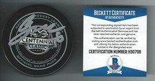 Chris Osgood Signed Detroit Red Wings Centennial Classic Game Puck Beckett COA