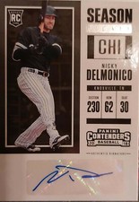 2018 Panini Contenders RC #8 Nicky Delmonico Autograph Season Tickets Baseball 