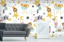 3D Animal Seamless Wallpaper Wall Mural Removable Self-adhesive Sticker294