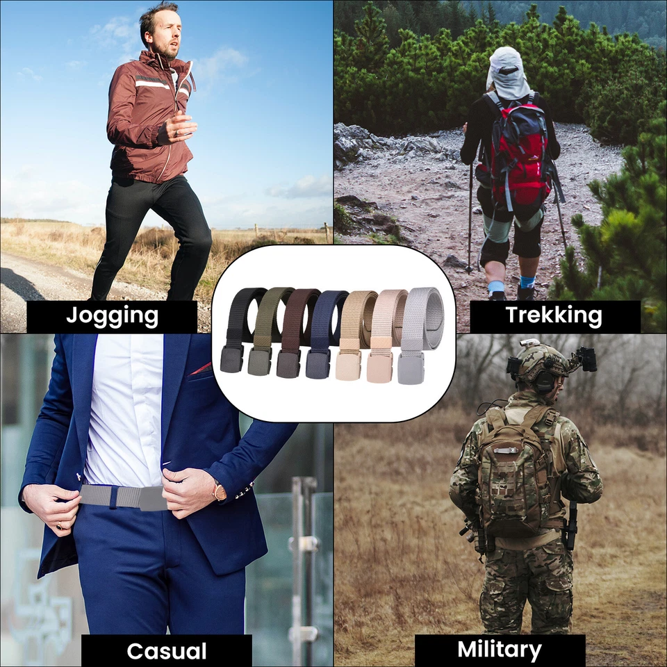 Hombre Banda Cinturón Ancho Nailon Ejército Militar Golf Ajustable Trabajo - Imagen 4 de 4