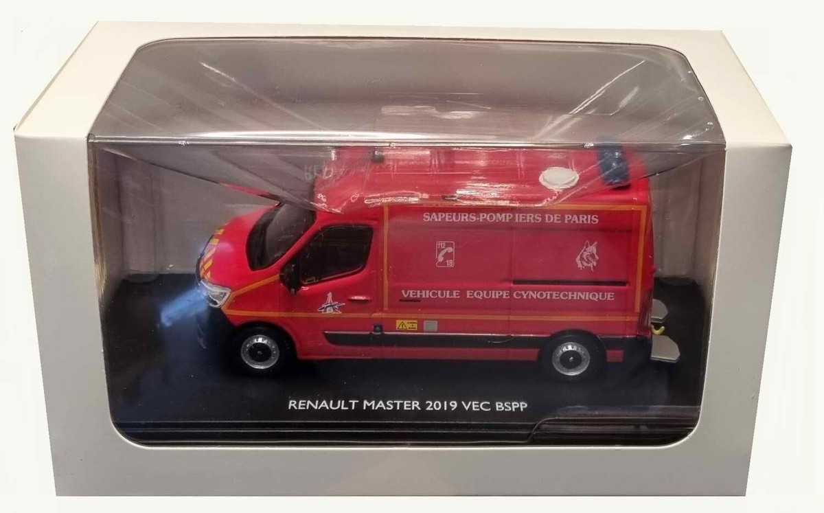 Miniature Eligor 1/43 - Renault Master Pompiers BSPP, Véhicule Cynotechnique 2019, Métal