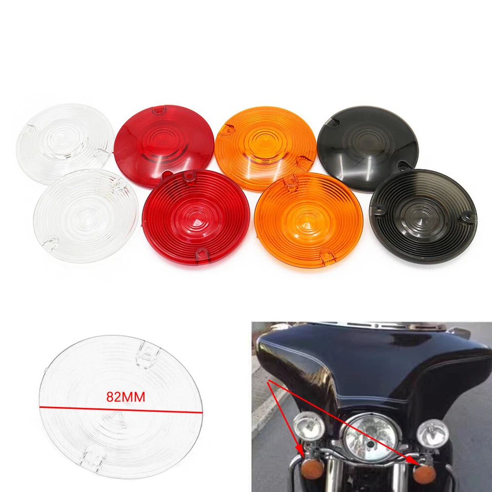 Lente señal de giro estilo plano ámbar naranja 1986-2012 para Harley Davidson Foto 3 de 4
