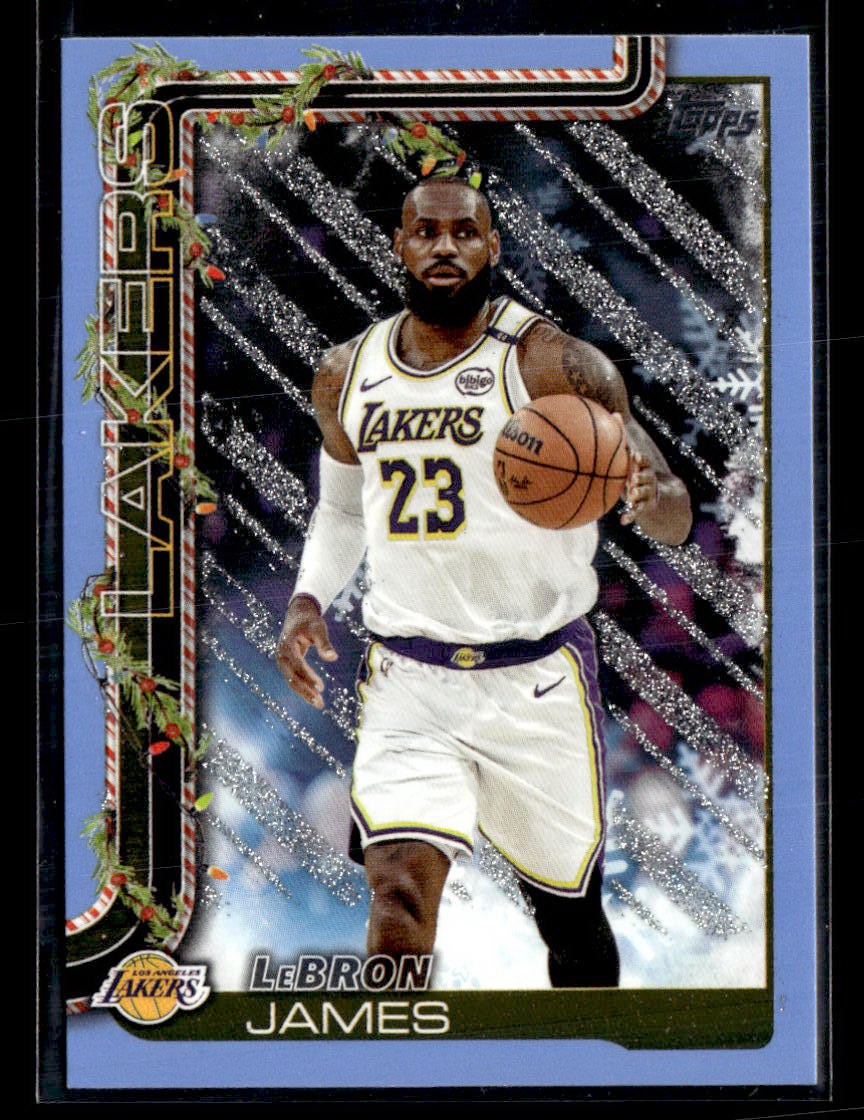 2025-26 Topps Holiday #H119 LeBron James Light Blue and White Glitter Holiday