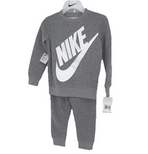 Nike Sweatshirt Set Size 4 Sweatpants Gray Boy Girl Unisex Crewneck NWT Gift