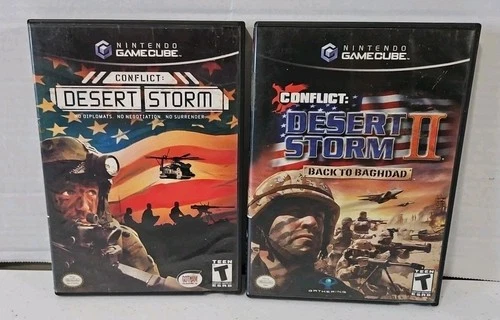 Conflict: Desert Storm 1 and 2 Back To Baghdad Nintendo GameCube TESTED
