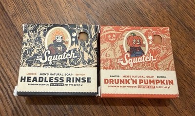 Dr. Squatch Headless Rinse And Drunk N Pumpkin Men s AllNatural Bar Soap 5oz-2Pk
