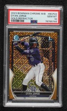 2023 Bowman Mega Box Gold Mojo Refractor 37/50 Dyan Jorge PSA 10 GEM MT 0mn9