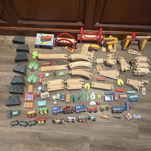 Brio Train Set Lot, 147 Pieces In Lot, Wooden Track, Bridges, Crane MORE