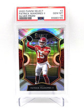 PATRICK MAHOMES 2020 Panini Select {SILVER PRIZM SP} Concourse Level; PSA 10 GEM