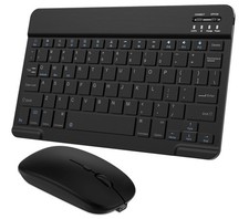 Ultra-Slim Small Bluetooth Keyboard and Mouse Combo Portable Black
