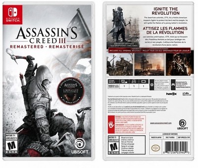 Assassin s Creed III Remastered Nintendo Switch Brand New Factory Sealed