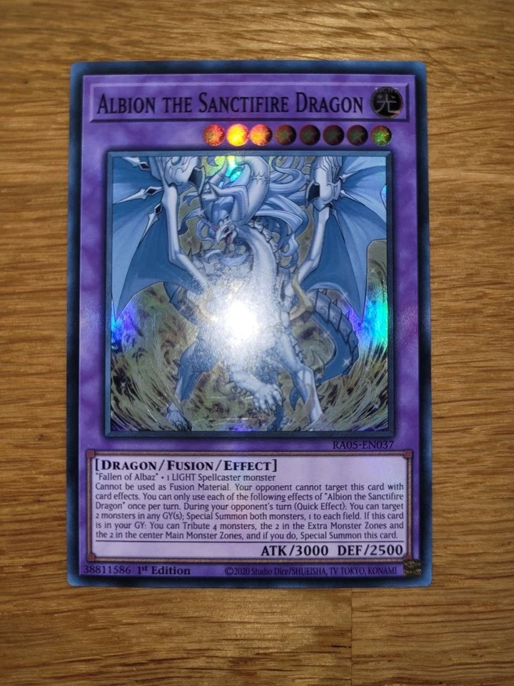 Albion the Sanctifire Dragon Super Rare RA05-EN037 English 1st Edition Yugioh - Bild 1 von 1