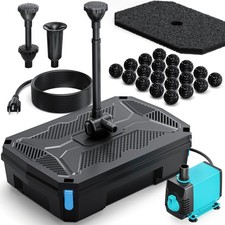 Pond Filter Pump Fountain Kits with UV Clarifier, 660GPH/40W Pond Pump and Fi...
