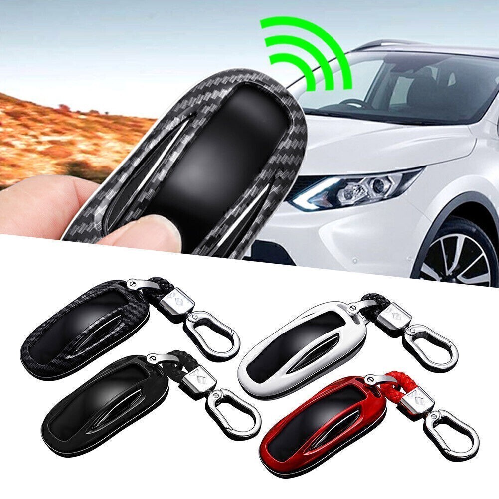 Carbon Fiber  Car Smart Key Fob Case Cover Accessories For Tesla   Model X